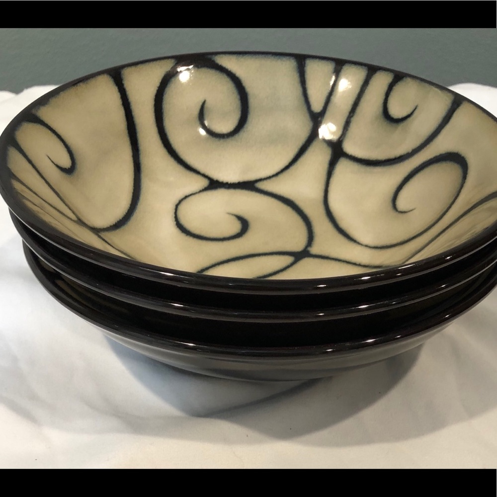 Soup/Cereal Bowl Black Scroll by PFALTZGRAFF
